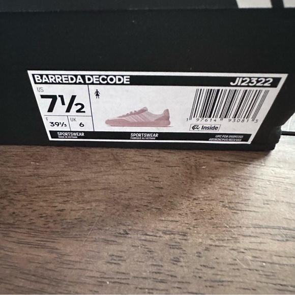 Adidas Barreda Decode suede shoes pink & off white women’s 7.5 - Picture 9 of 10